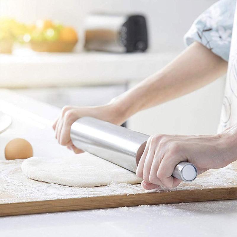 Pastry Rolling Pin Stainless Steel Dough Roller