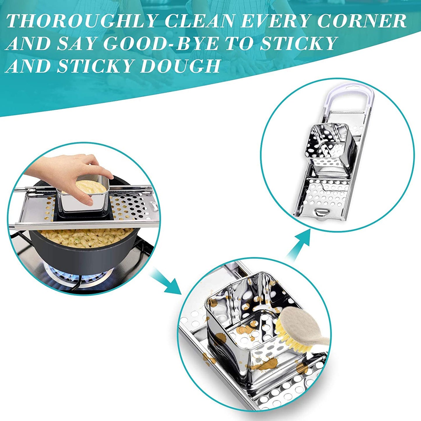 Dumpling Maker with Spider Strainer and Cleaning Brush