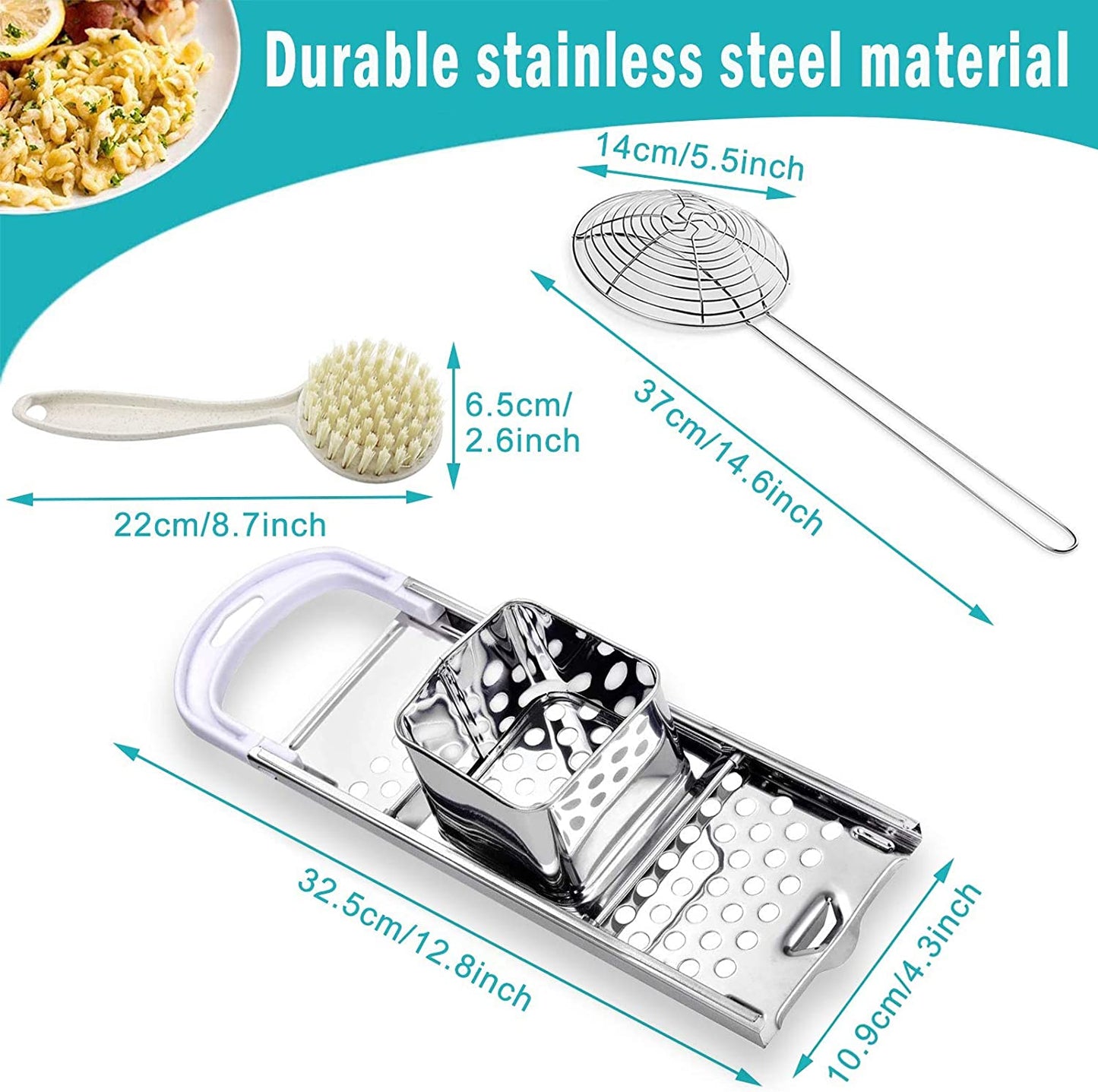 Dumpling Maker with Spider Strainer and Cleaning Brush